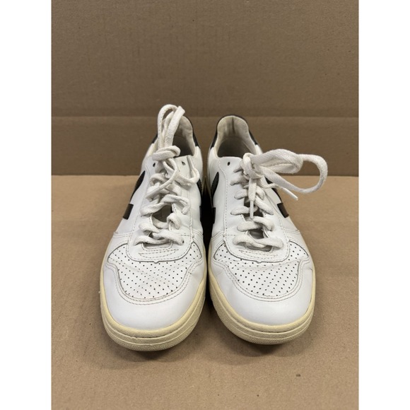Veja V-10 Women's Size 6 White Leather Lace‎ Up Low Casual Sneakers Shoes - Picture 2 of 9